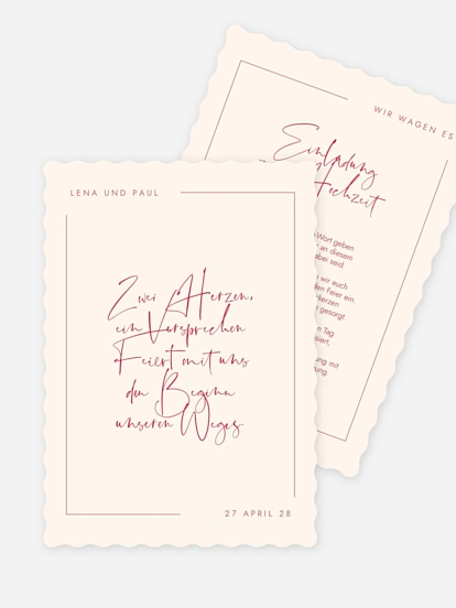 Hochzeitseinladung Die Farbe der Liebe