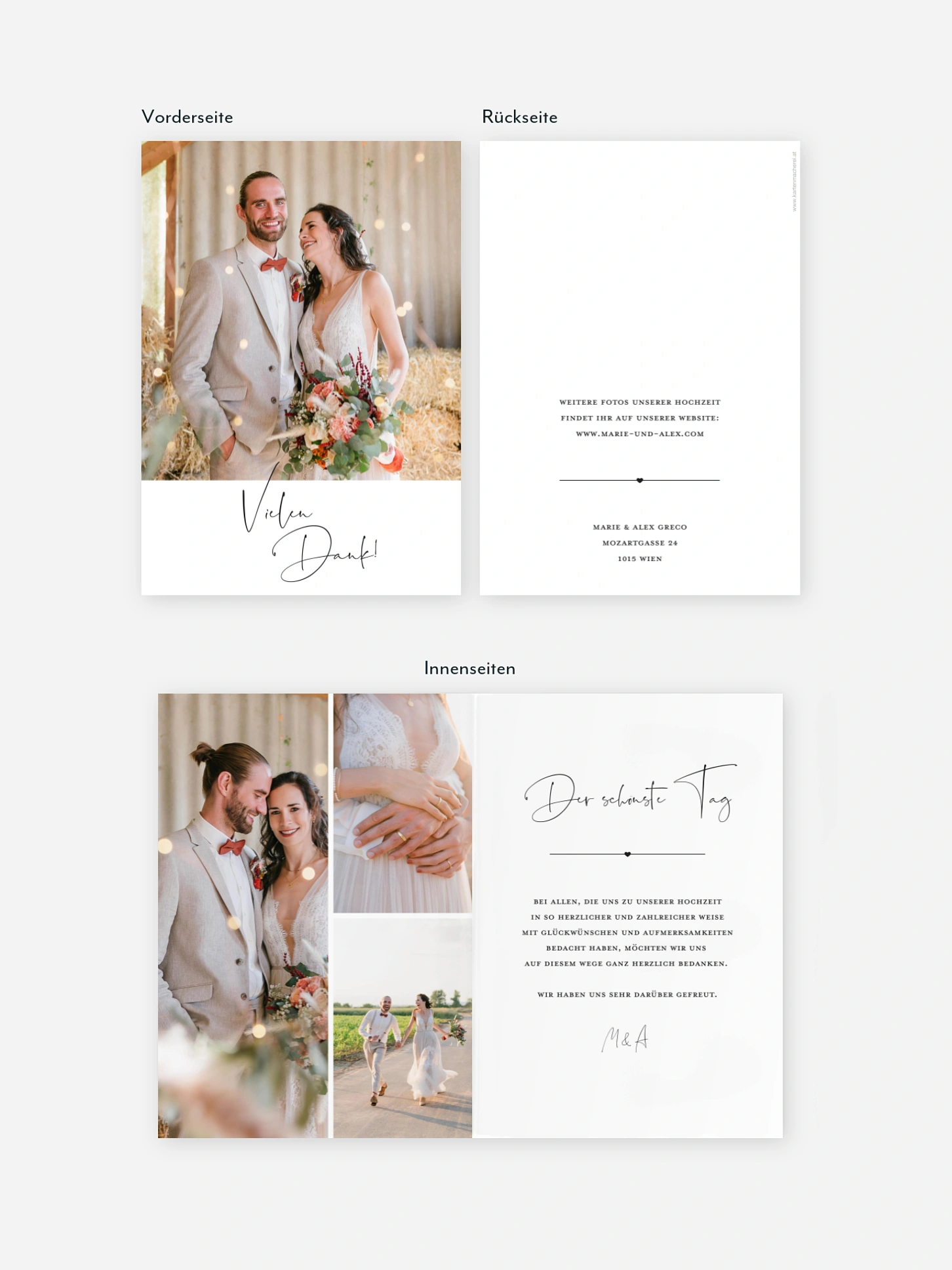 Dankeskarte Hochzeit Glückspaar
