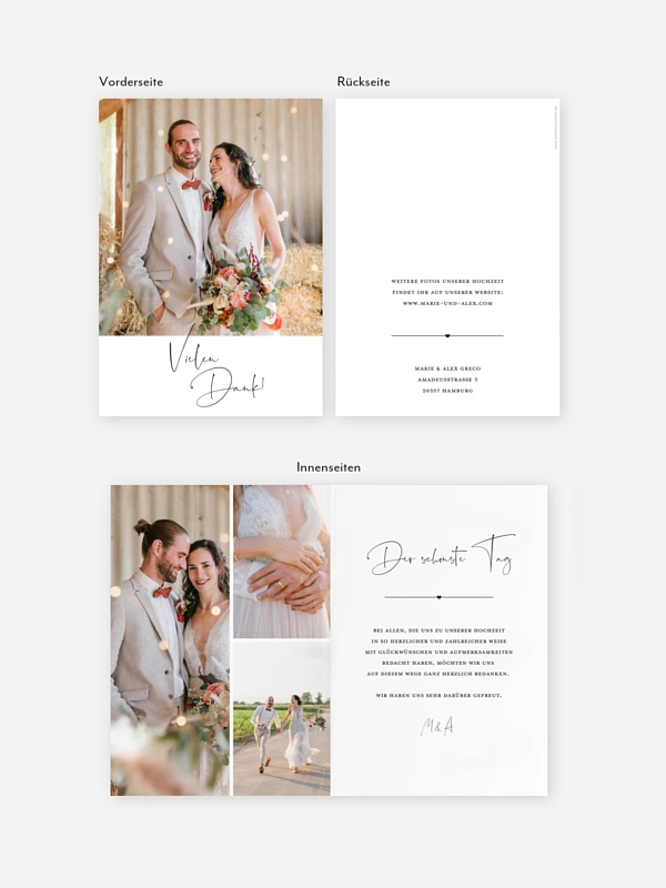 Dankeskarte Hochzeit Glückspaar