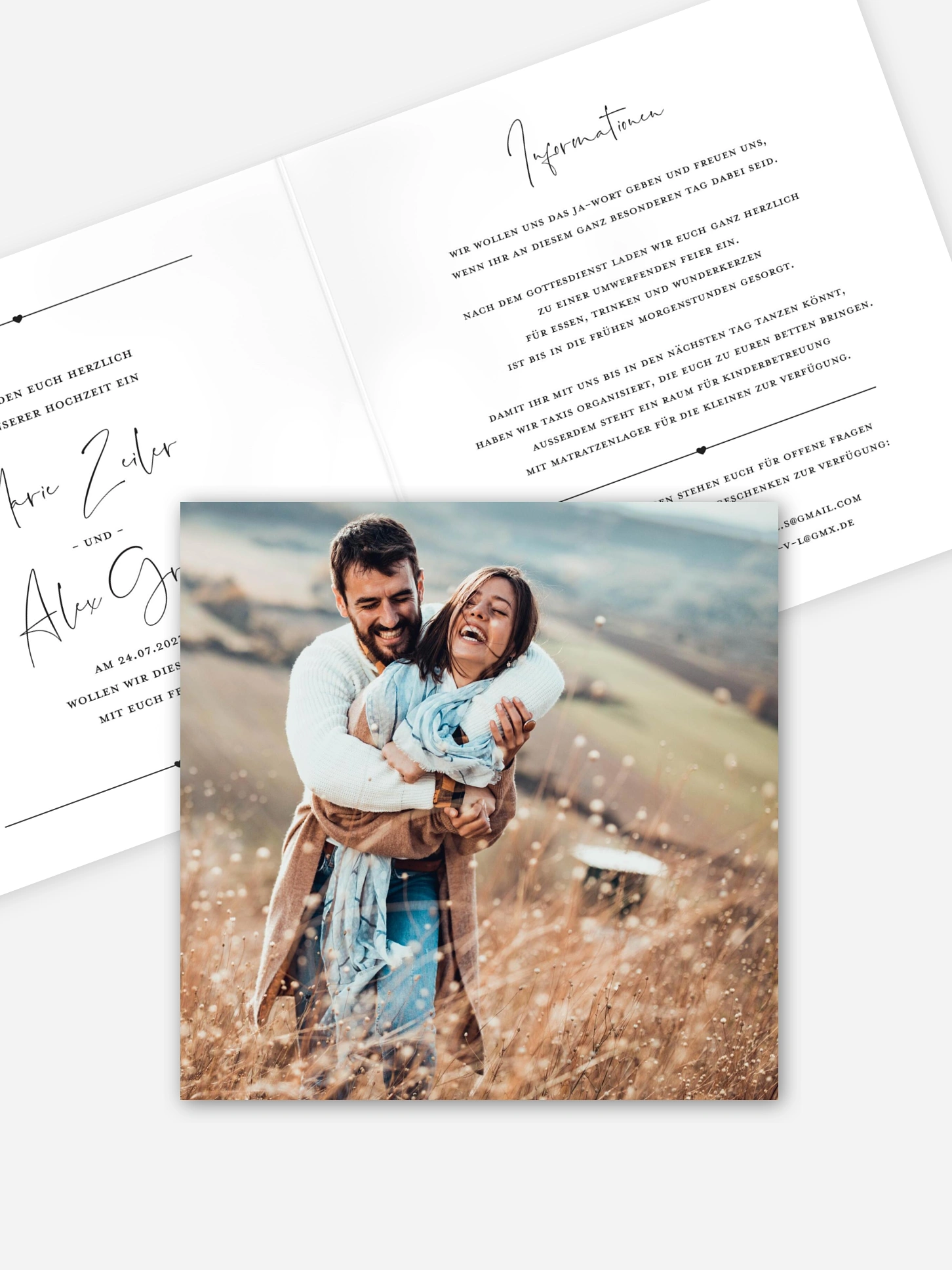 Hochzeitseinladung Glückspaar