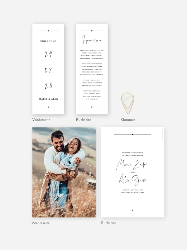 Hochzeitseinladung Glückspaar