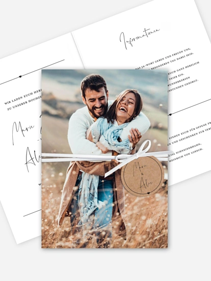 Hochzeitseinladung Glückspaar