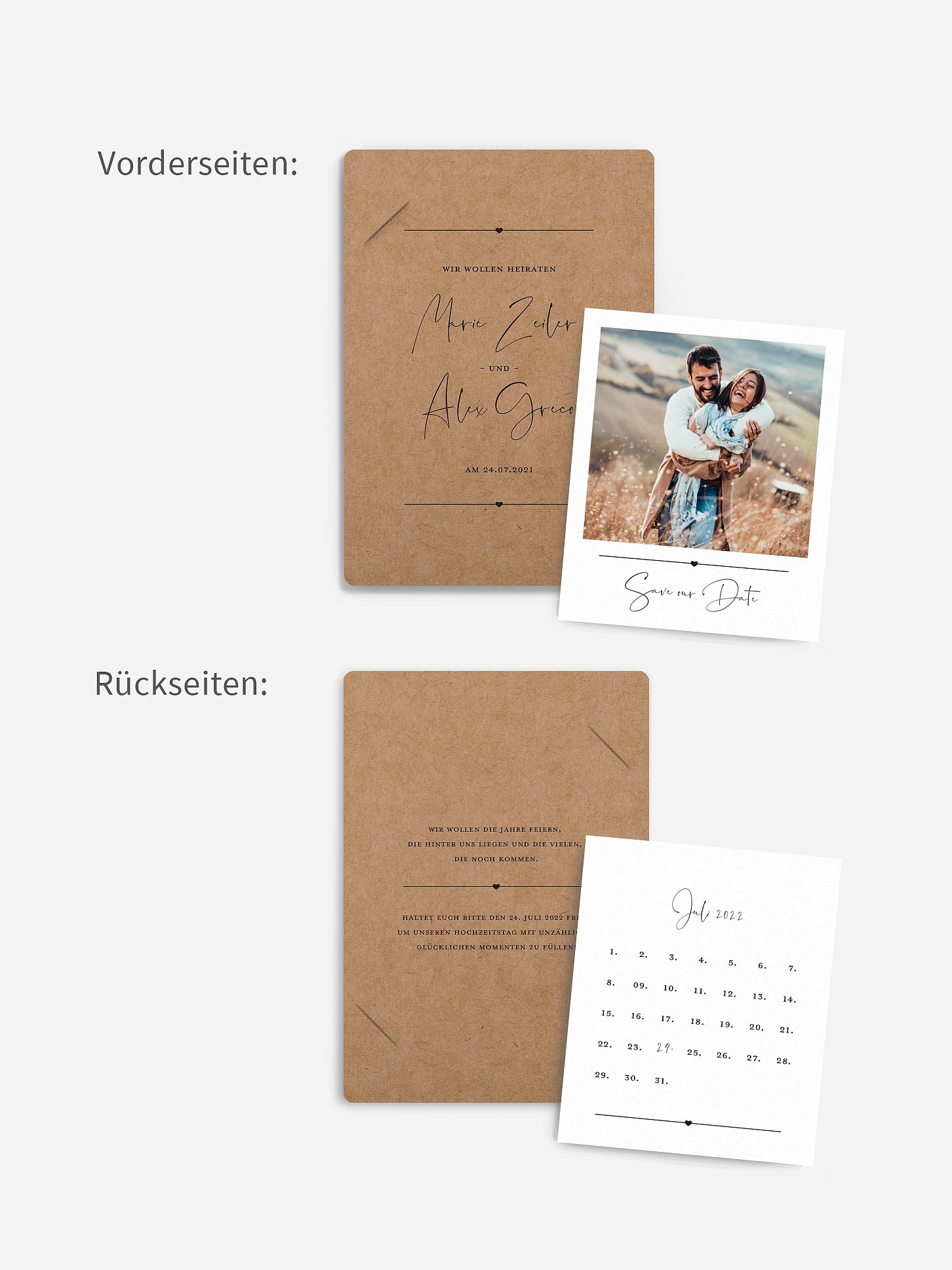 Save-the-Date Karte Glückspaar