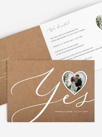 Hochzeitseinladung Yes