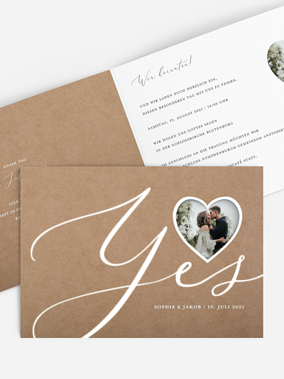 Hochzeitseinladung Yes