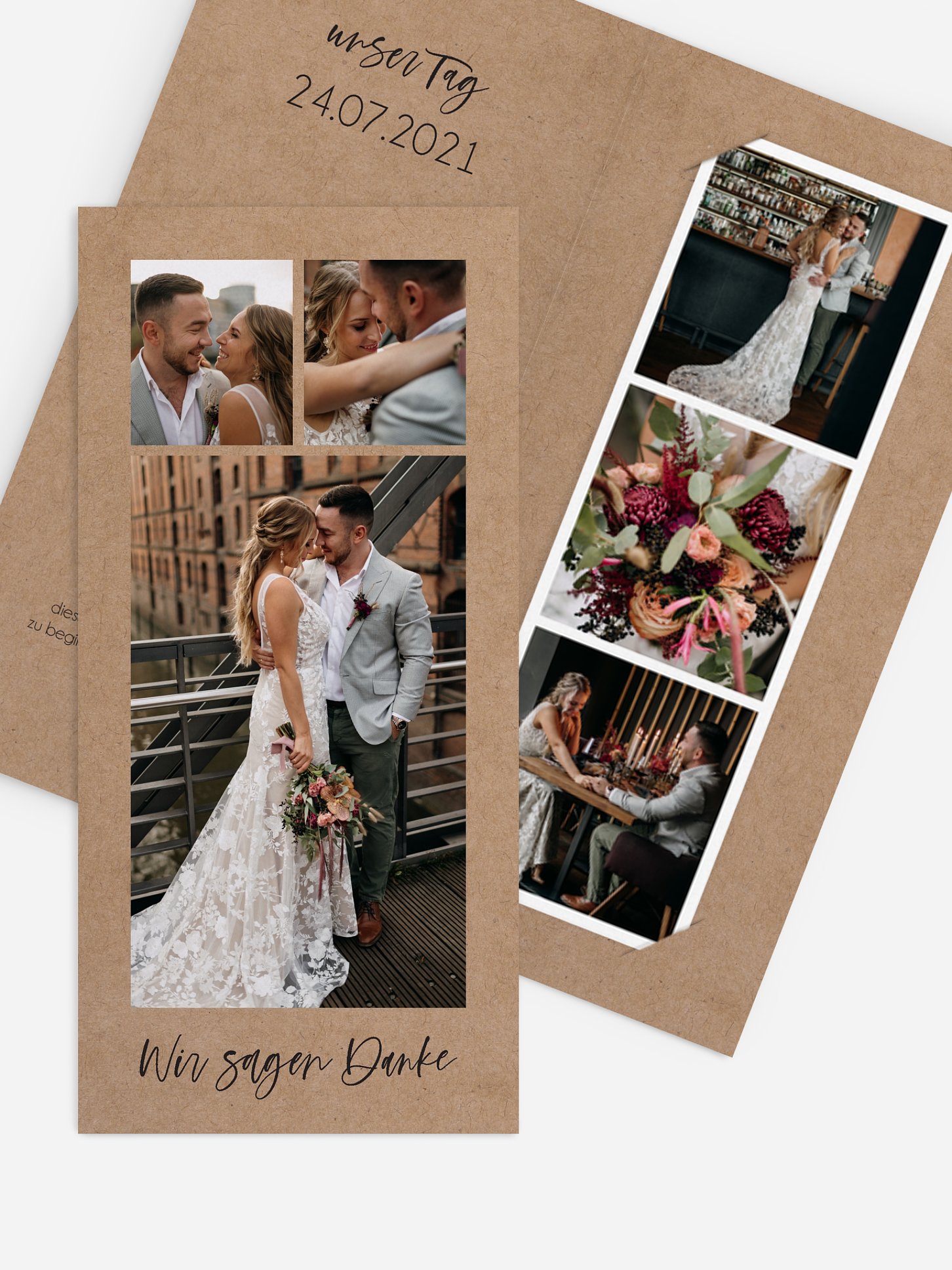 Dankeskarte Hochzeit Photo Strip
