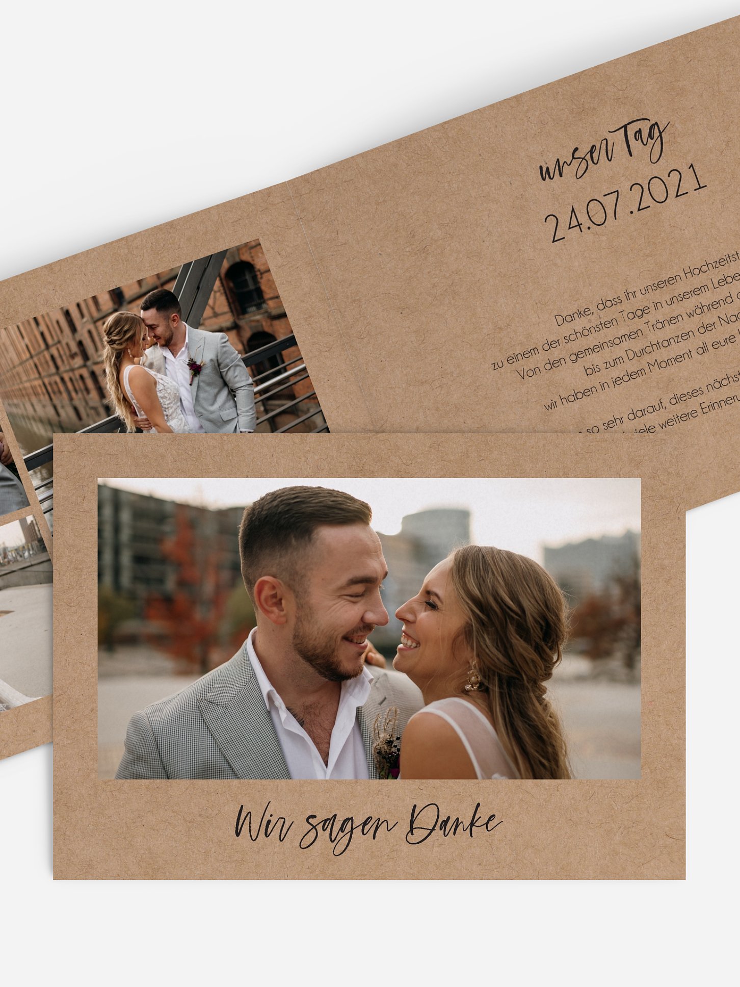 Dankeskarte Hochzeit Photo Strip