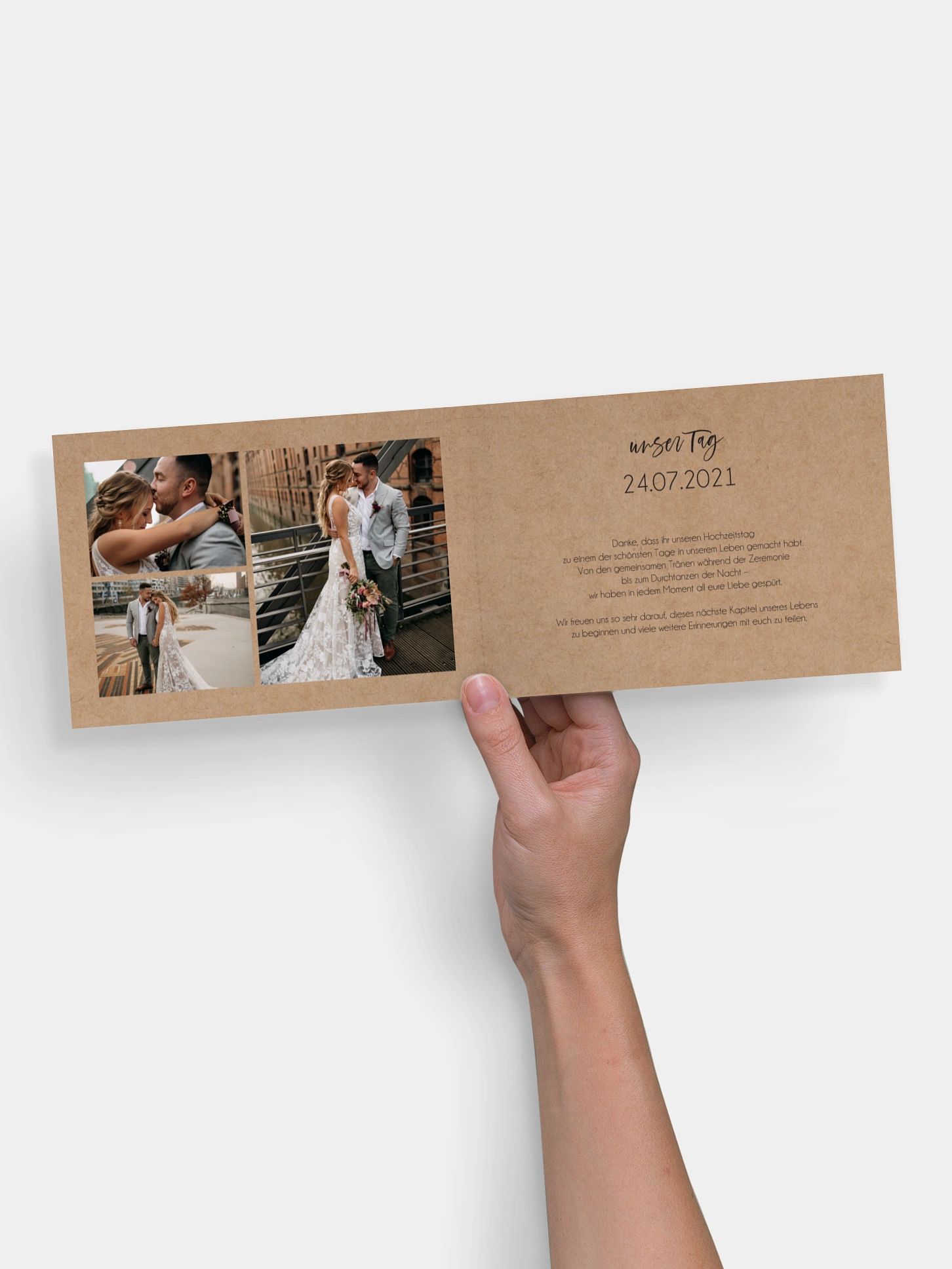Dankeskarte Hochzeit Photo Strip