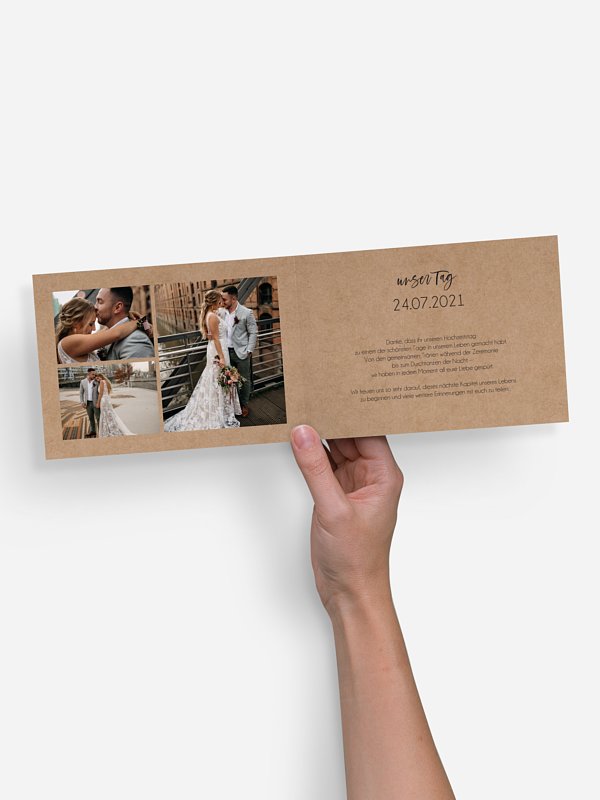 Dankeskarte Hochzeit Photo Strip