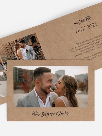 Dankeskarte Hochzeit Photo Strip