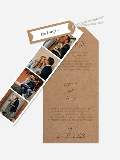 Hochzeitseinladung Photo Strip