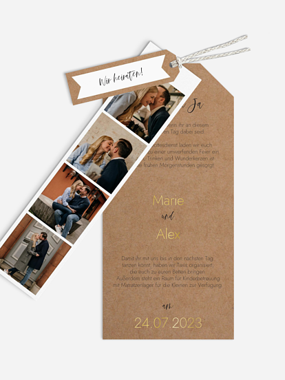 Hochzeitseinladung Photo Strip