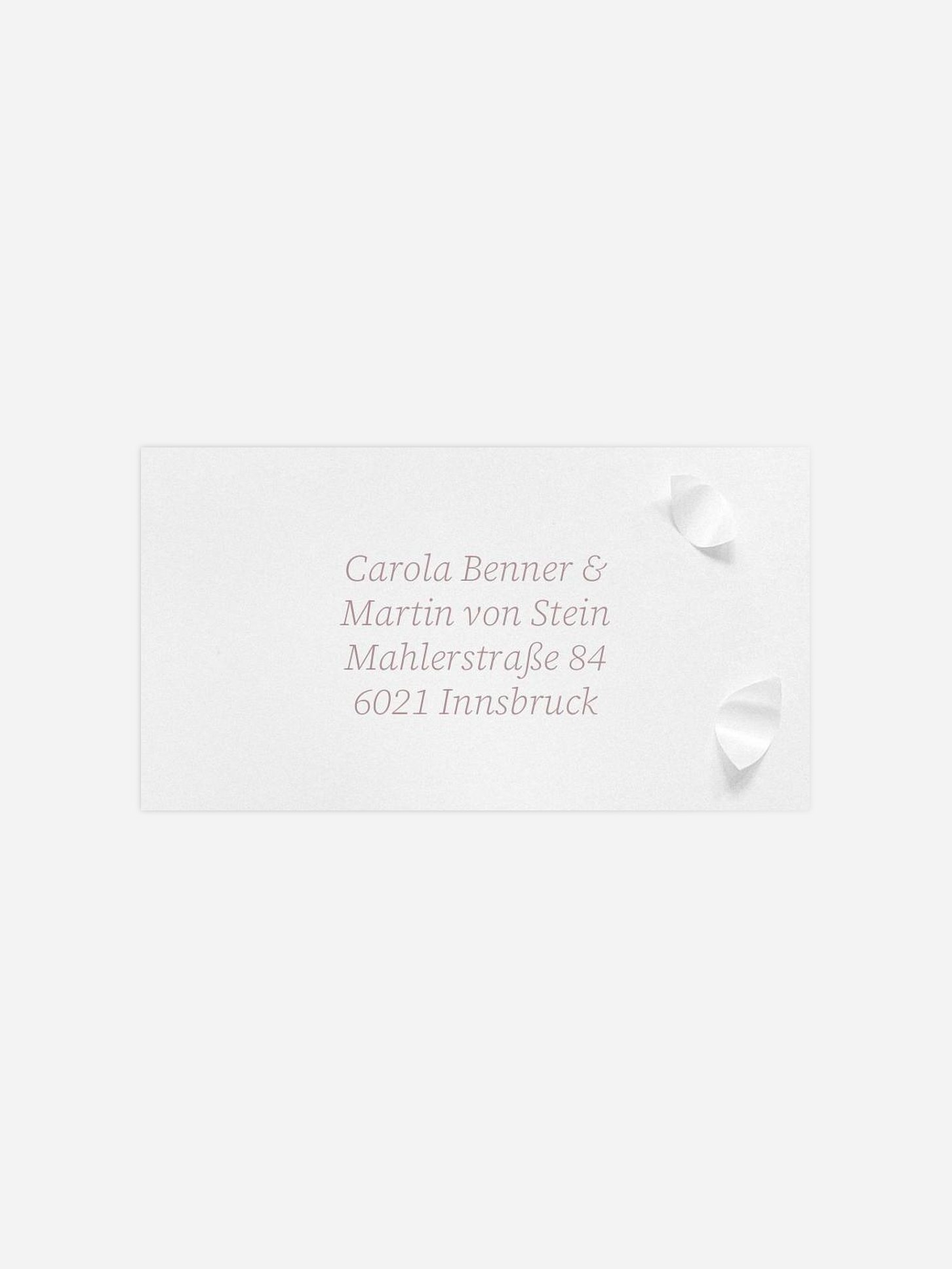 Empfängeraufkleber Hochzeit Poem on Paper