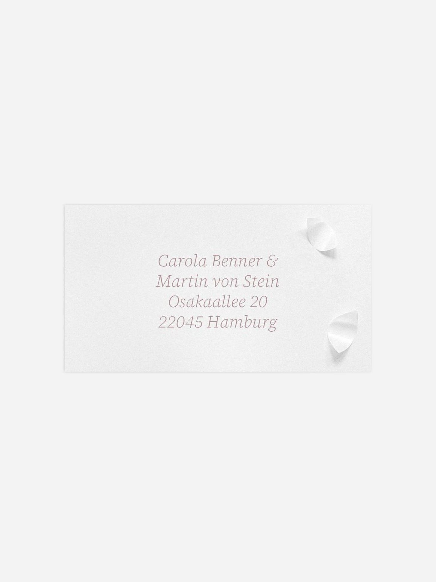 Empfängeraufkleber Hochzeit Poem on Paper