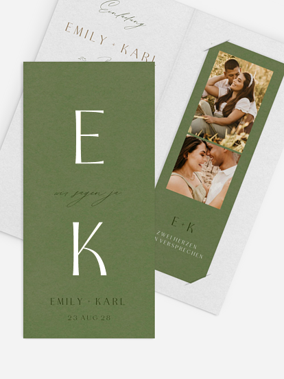 Hochzeitseinladung Pure Initials