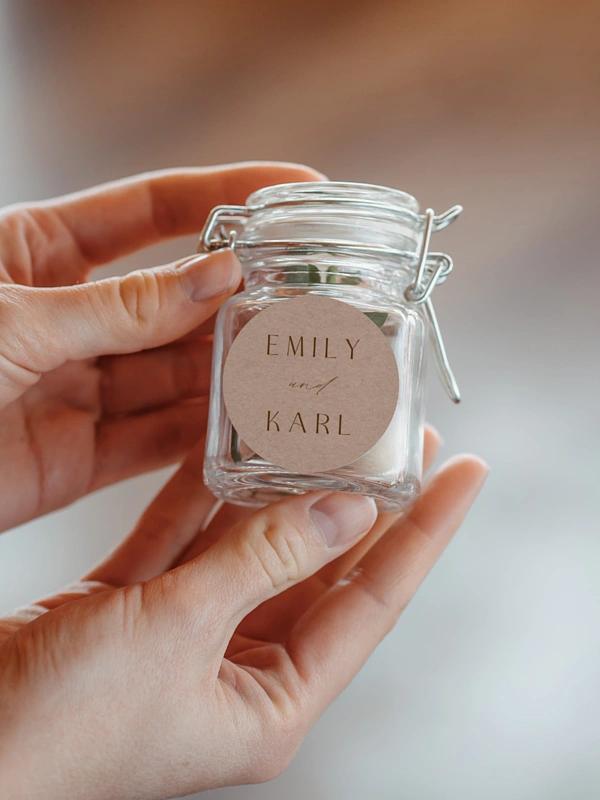 Geschenkaufkleber Hochzeit Pure Initials