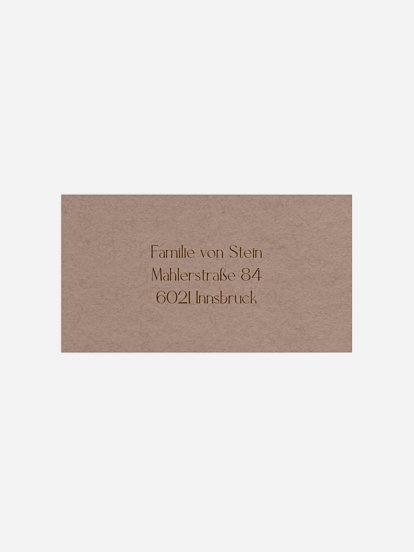 Empfängeraufkleber Hochzeit Pure Initials