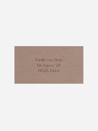 Empfängeraufkleber Hochzeit Pure Initials