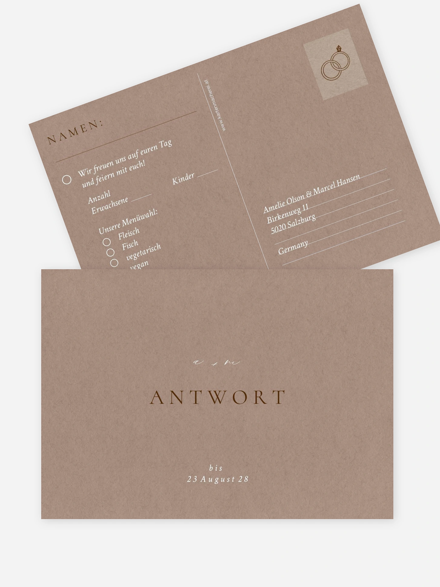 Antwortkarte Hochzeit Mocca Moments