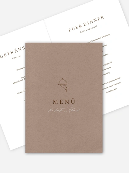 Menükarte Hochzeit Mocca Moments