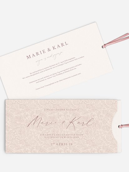 Hochzeitseinladung Leafline