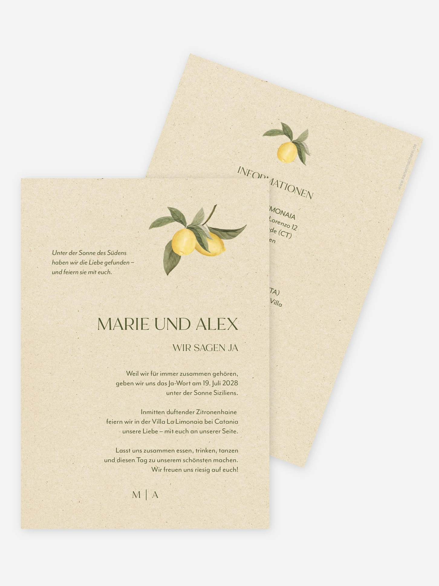 Hochzeitseinladung La Limonaia