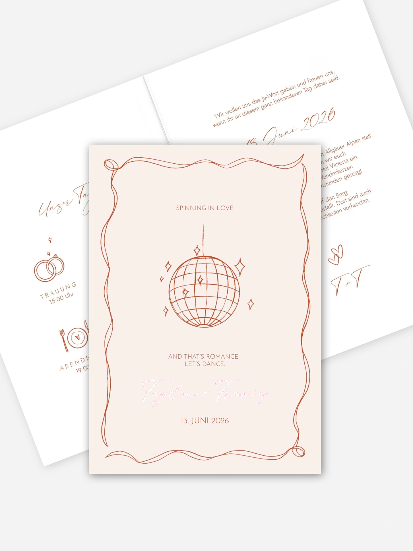 Hochzeitseinladung Disco Ball