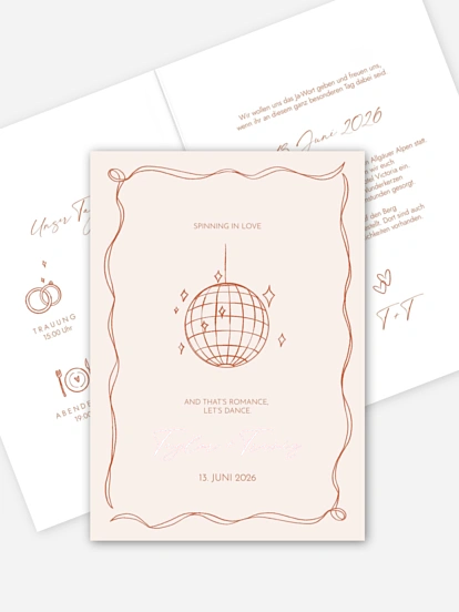 Hochzeitseinladung Disco Ball