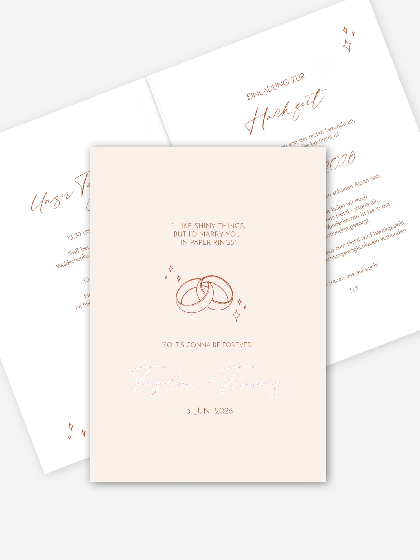 Hochzeitseinladung Paper Rings