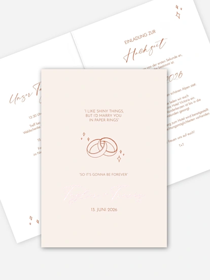 Hochzeitseinladung Paper Rings