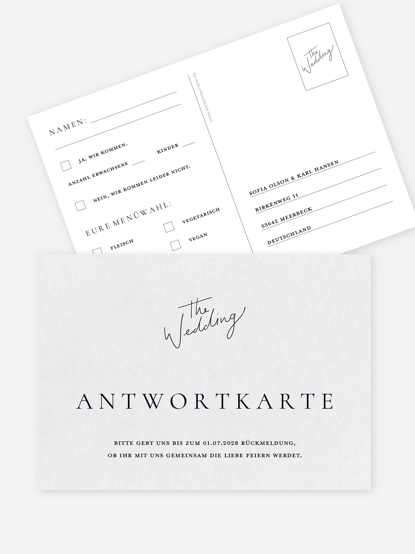 Antwortkarte Hochzeit Zarte Liebe