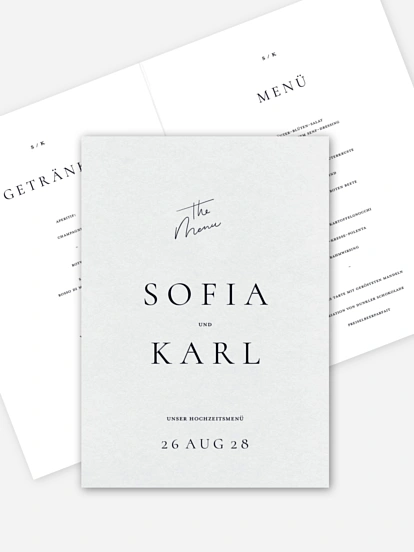 Menükarte Hochzeit Zarte Liebe