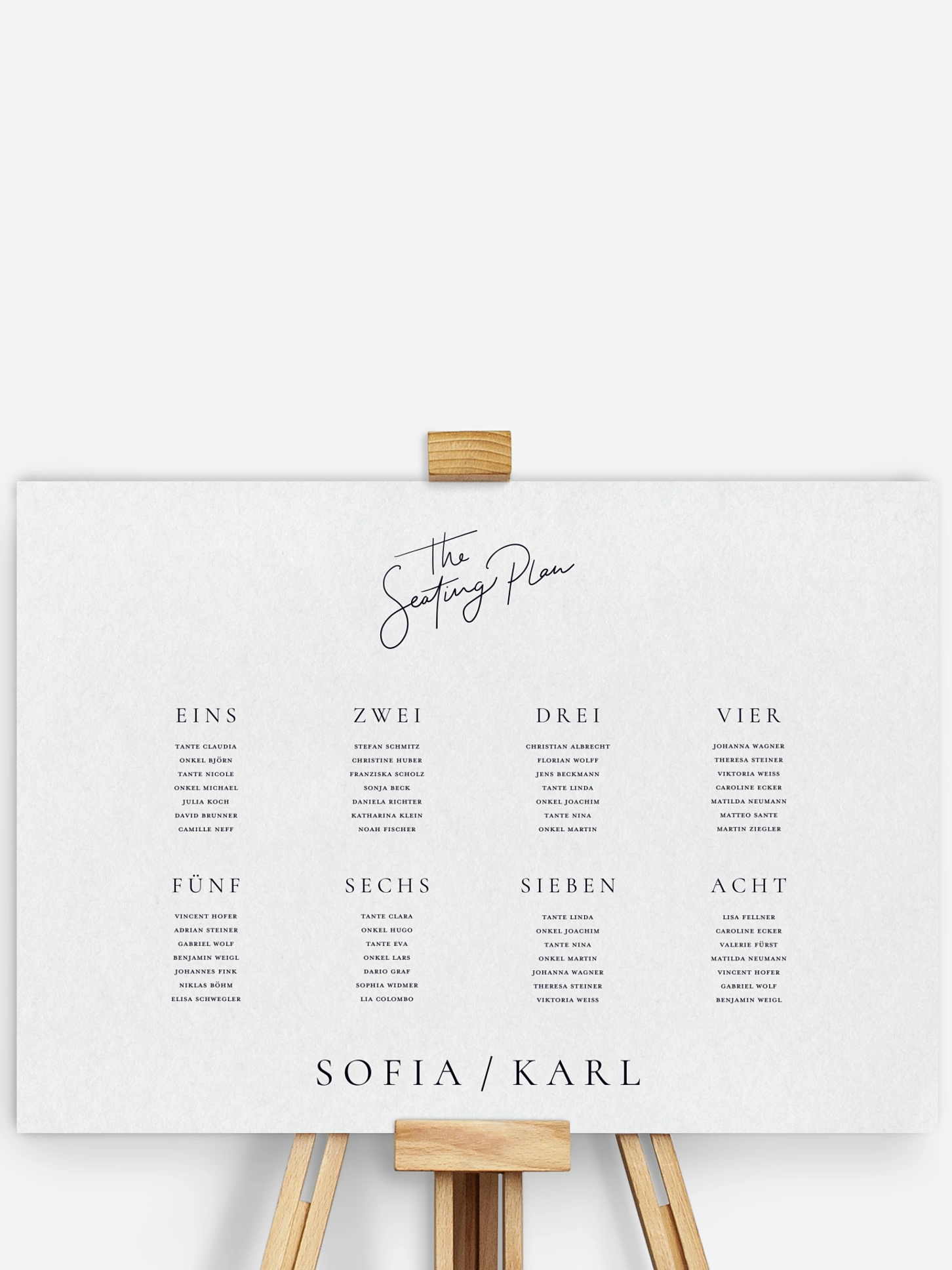Sitzplan Plakat Zarte Liebe