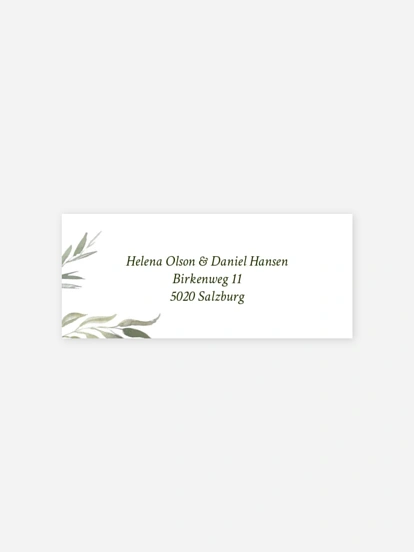 Absenderaufkleber Hochzeit Botanical Gate 