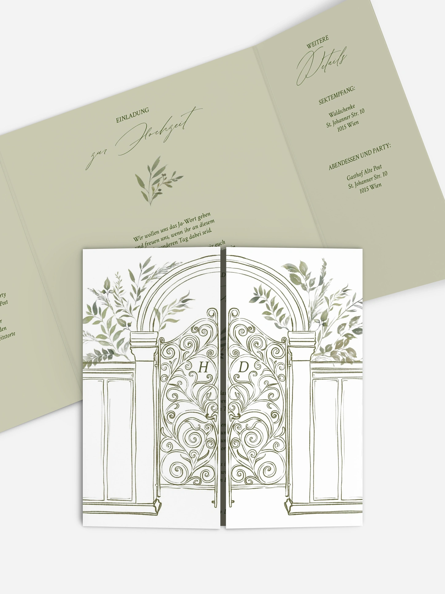 Hochzeitseinladung Botanical Gate