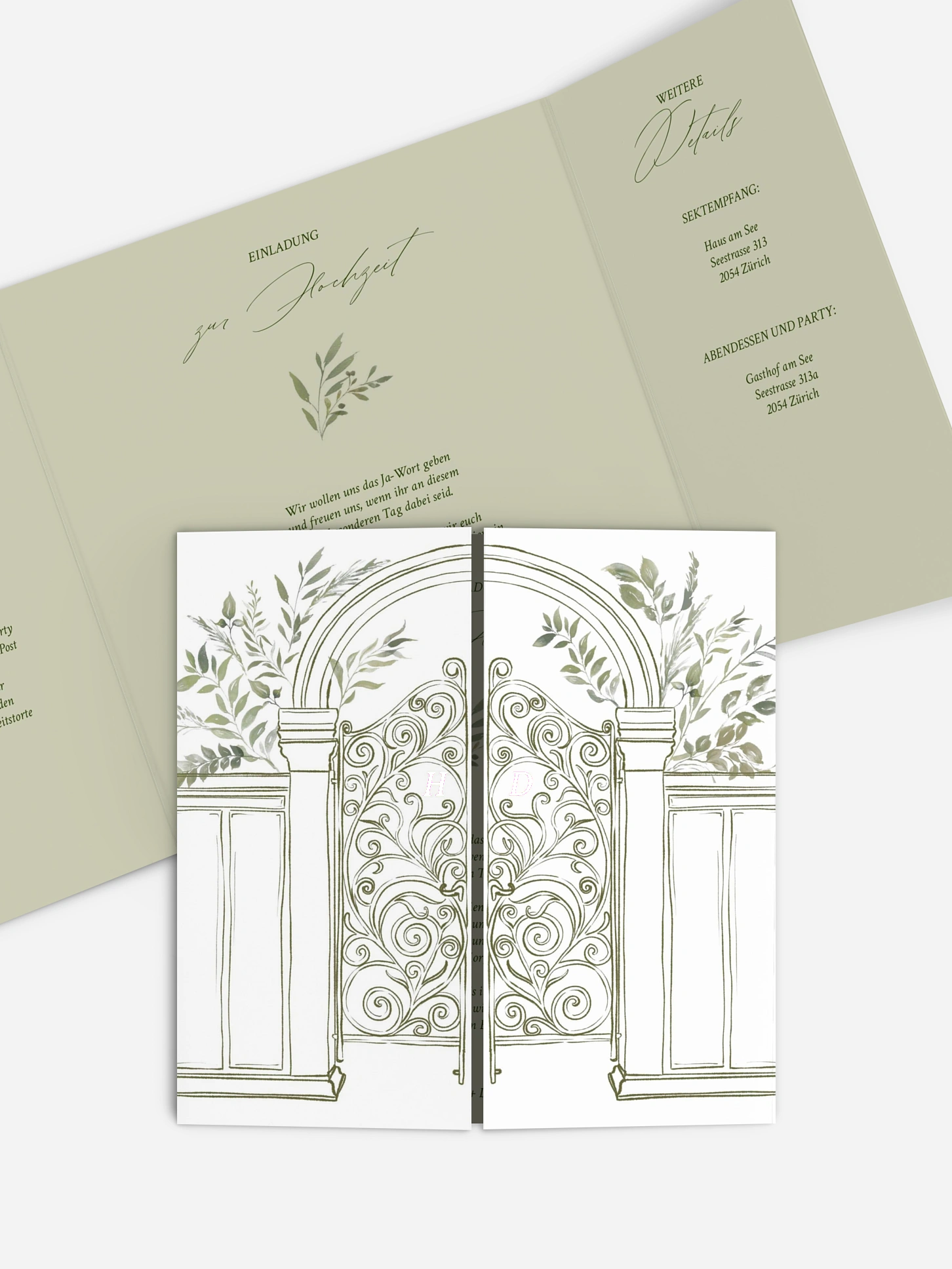Hochzeitseinladung Botanical Gate 