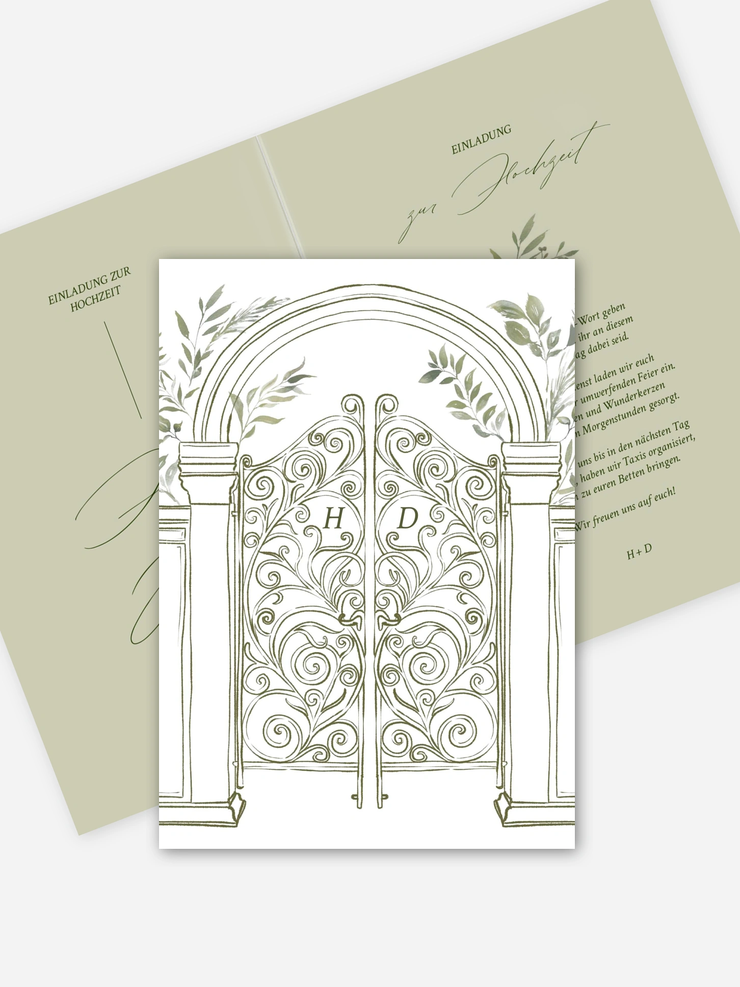 Hochzeitseinladung Botanical Gate