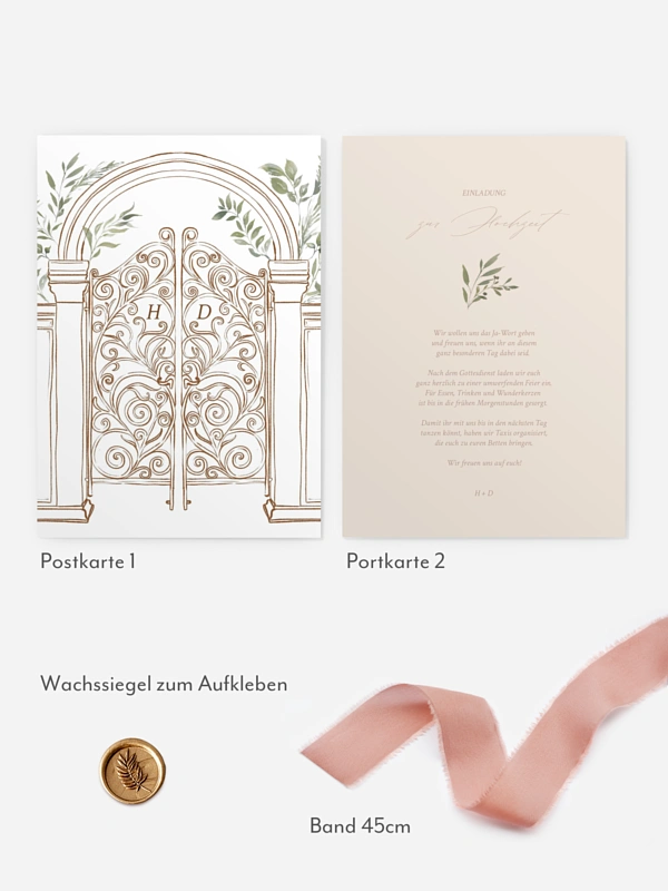 Hochzeitseinladung Botanical Gate