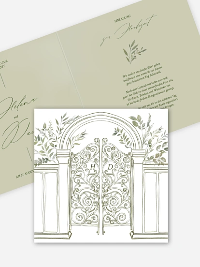 Hochzeitseinladung Botanical Gate 
