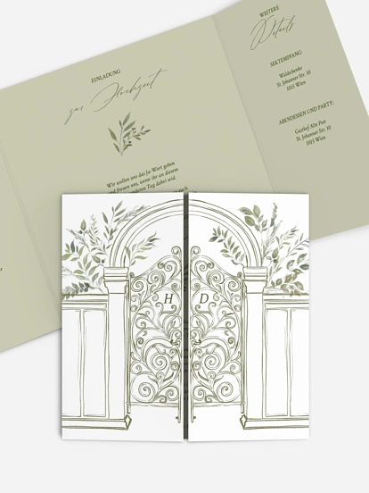 Hochzeitseinladung Botanical Gate 