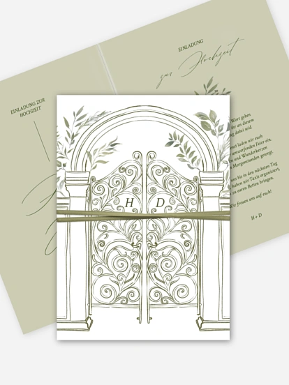 Hochzeitseinladung Botanical Gate 