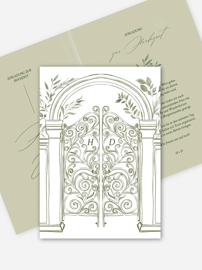 Hochzeitseinladung Botanical Gate 