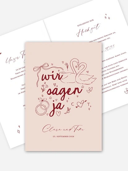 Hochzeitseinladung Love Birds