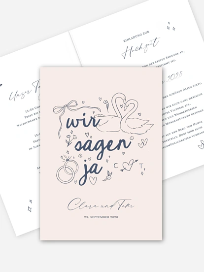 Hochzeitseinladung Love Birds