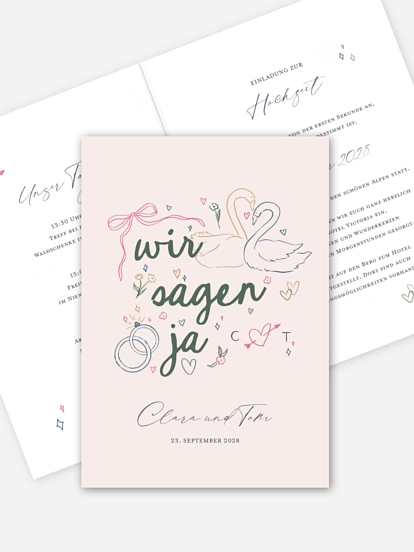 Hochzeitseinladung Love Birds