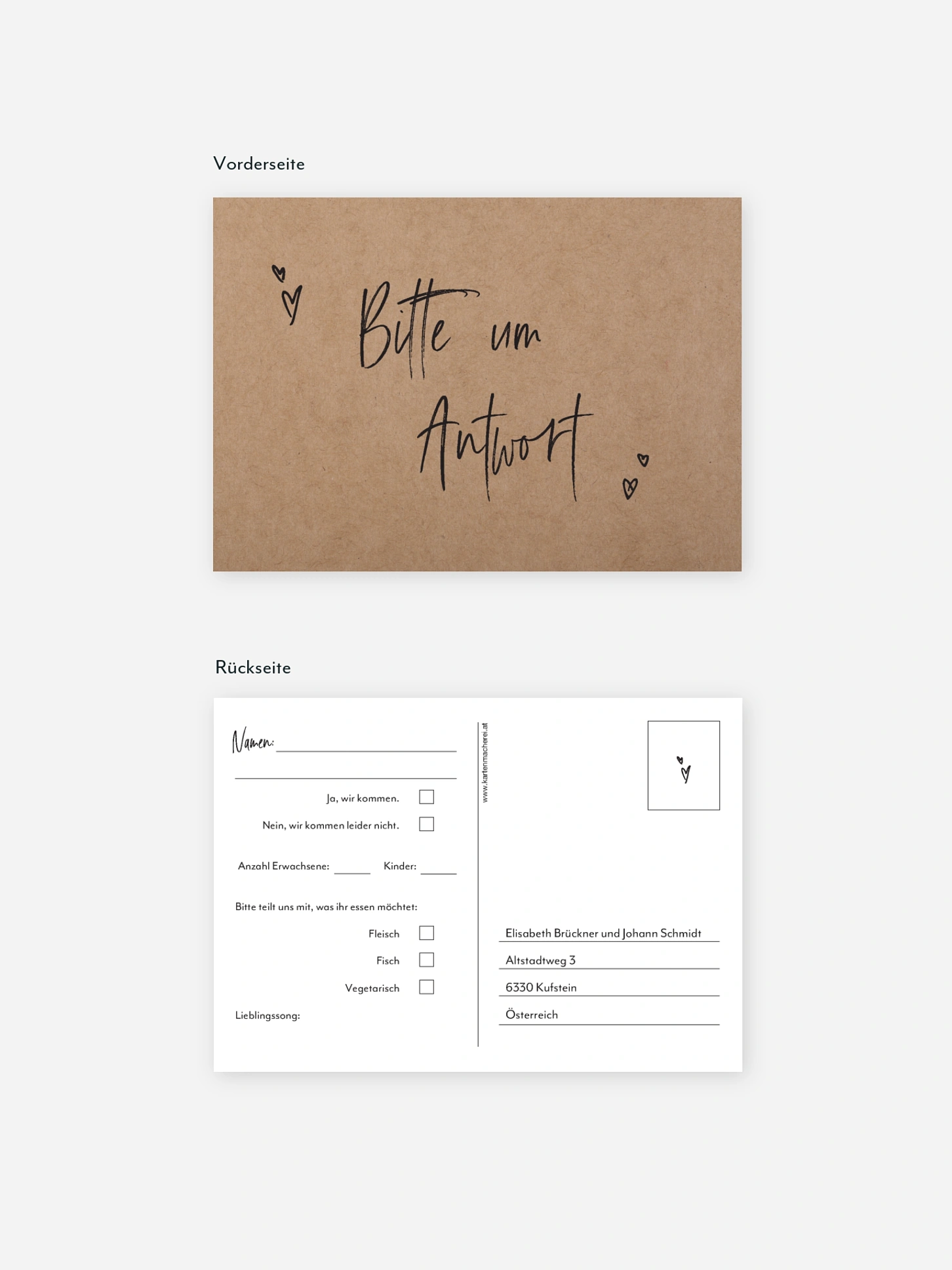 Antwortkarte Hochzeit Lasting Love