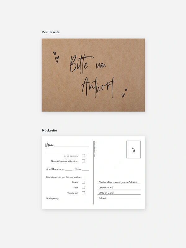 Antwortkarte Hochzeit Lasting Love