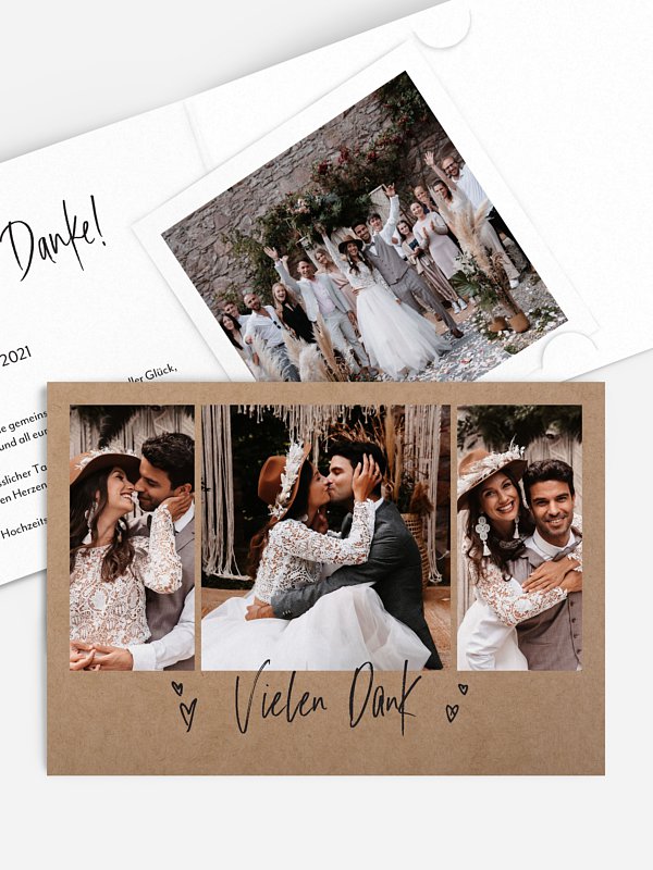Dankeskarte Hochzeit Love Polaroid