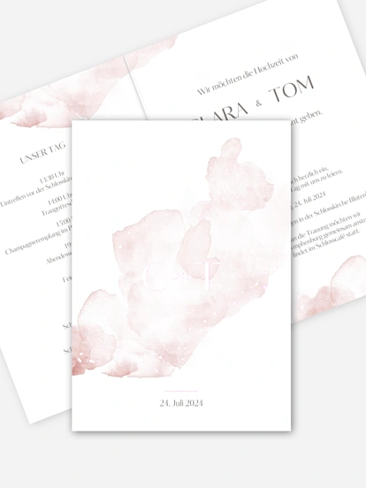Hochzeitseinladung Soft Watercolor