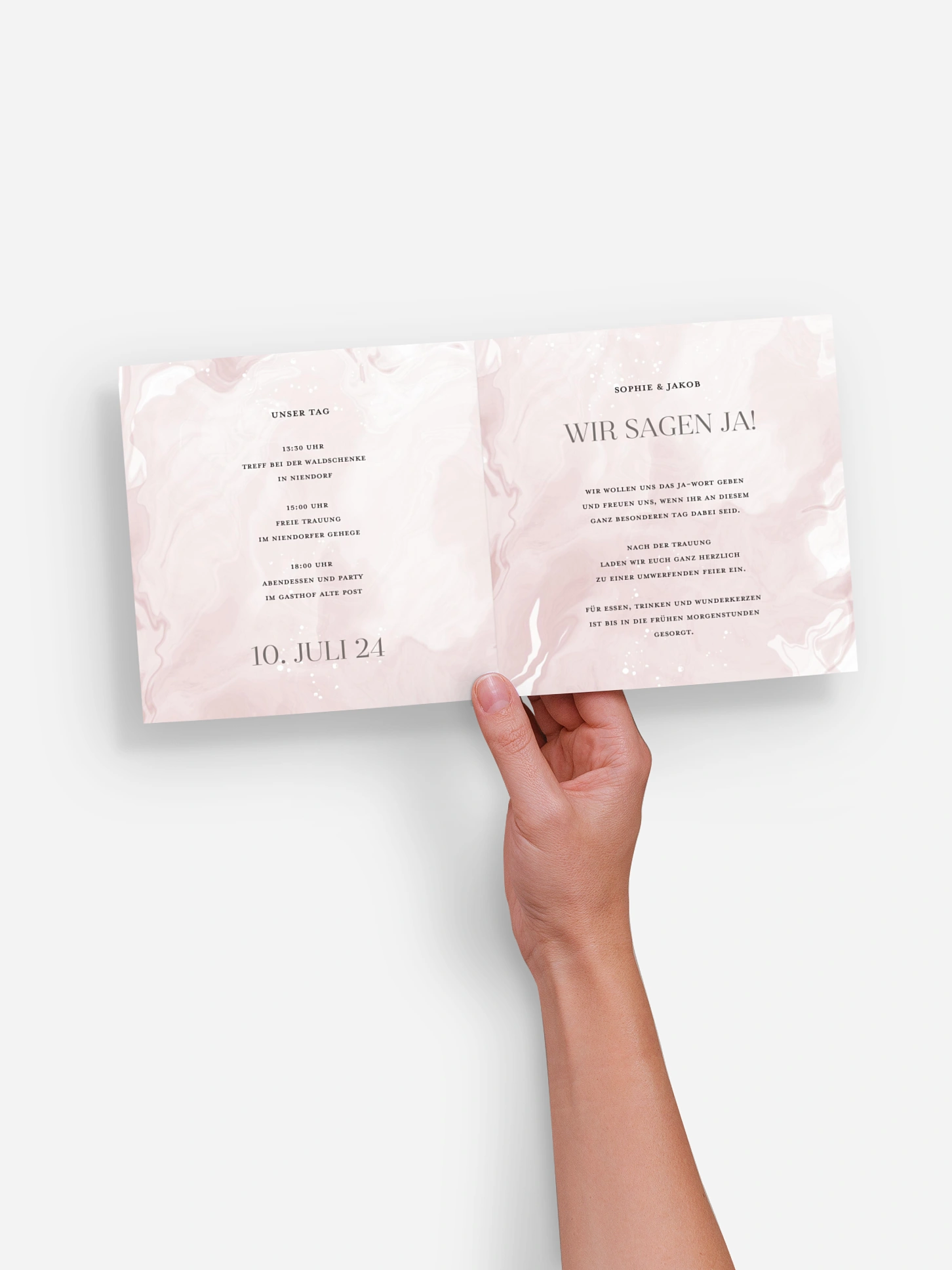 Hochzeitseinladung Abstract Rosé